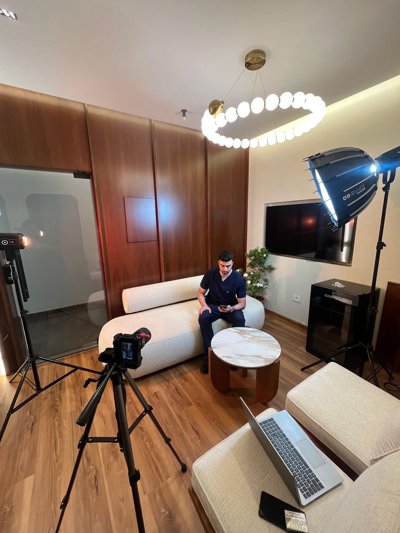 Interview lighting setup
