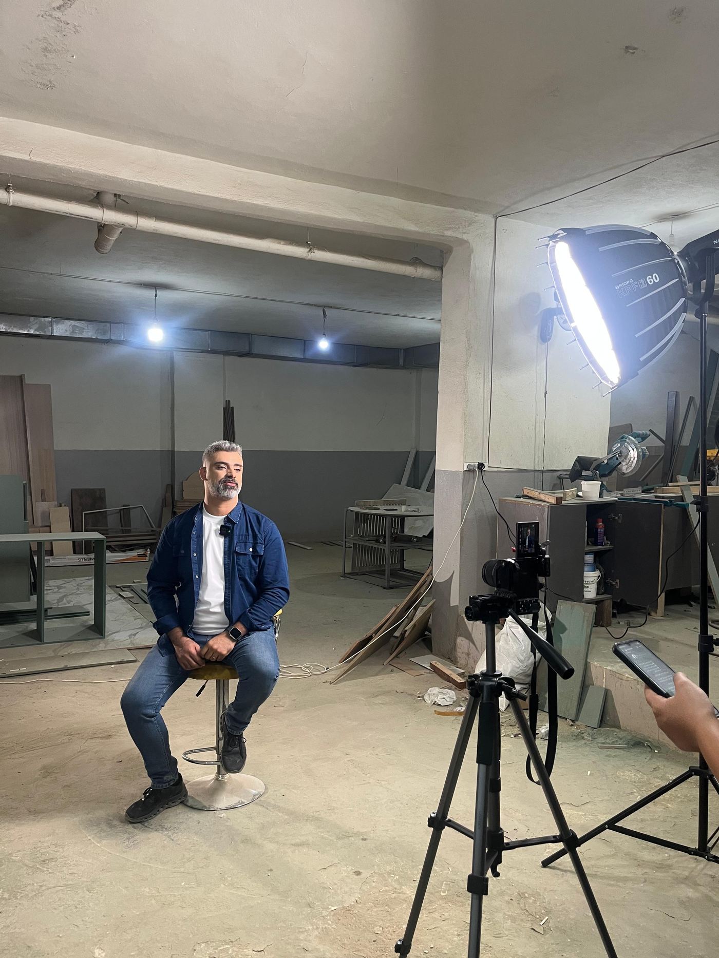 On-site warehouse interview setup